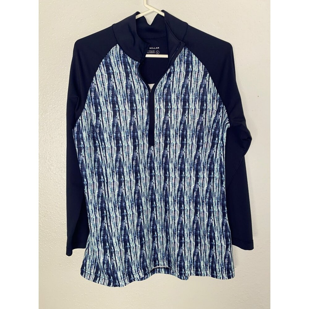 Peter Millar Black And Blue Patterned Women's Top - image 1